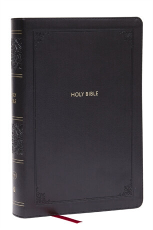 KJV Giant Print End-of-Verse Reference Bible, Black Leathersoft, Red Letter, Comfort Print - Thomas Nelson