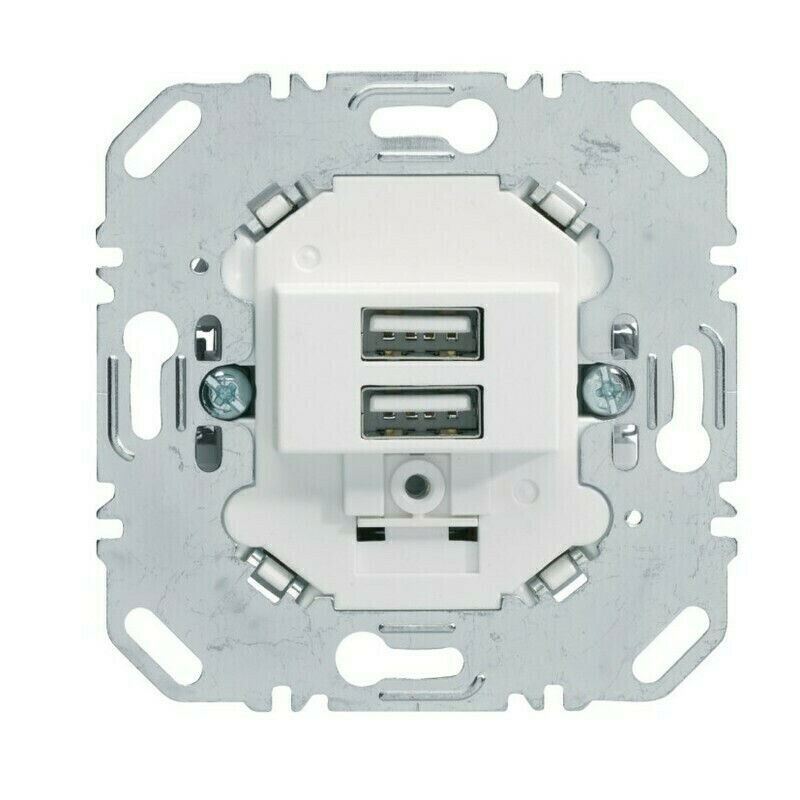 Zásuvka nabíjecí USB Hager Berker bílá, mat