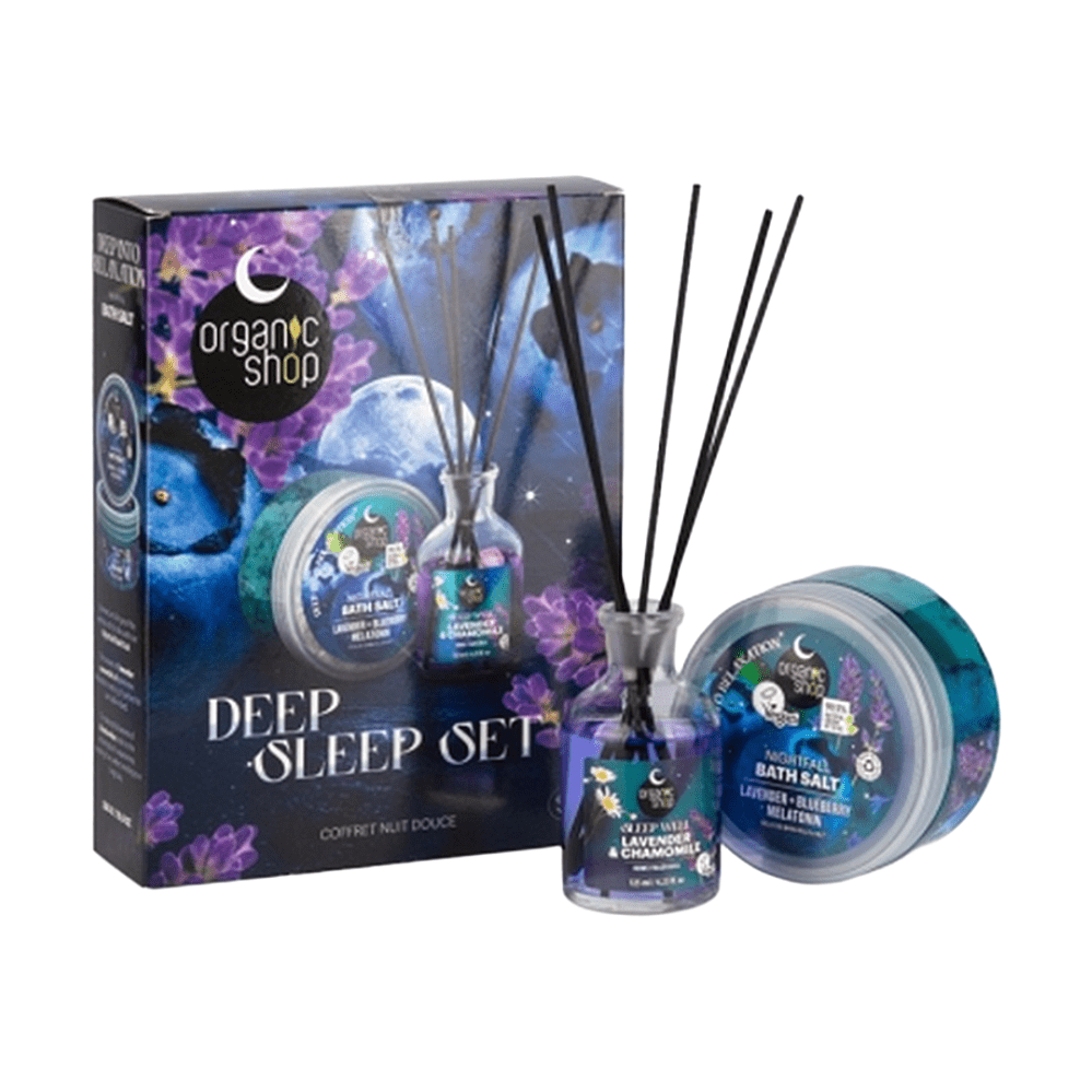 ORGANIC SHOP Sleeping Sada pro hluboký spánek, difuzér a sůl do koupele  300 g/ 125 ml