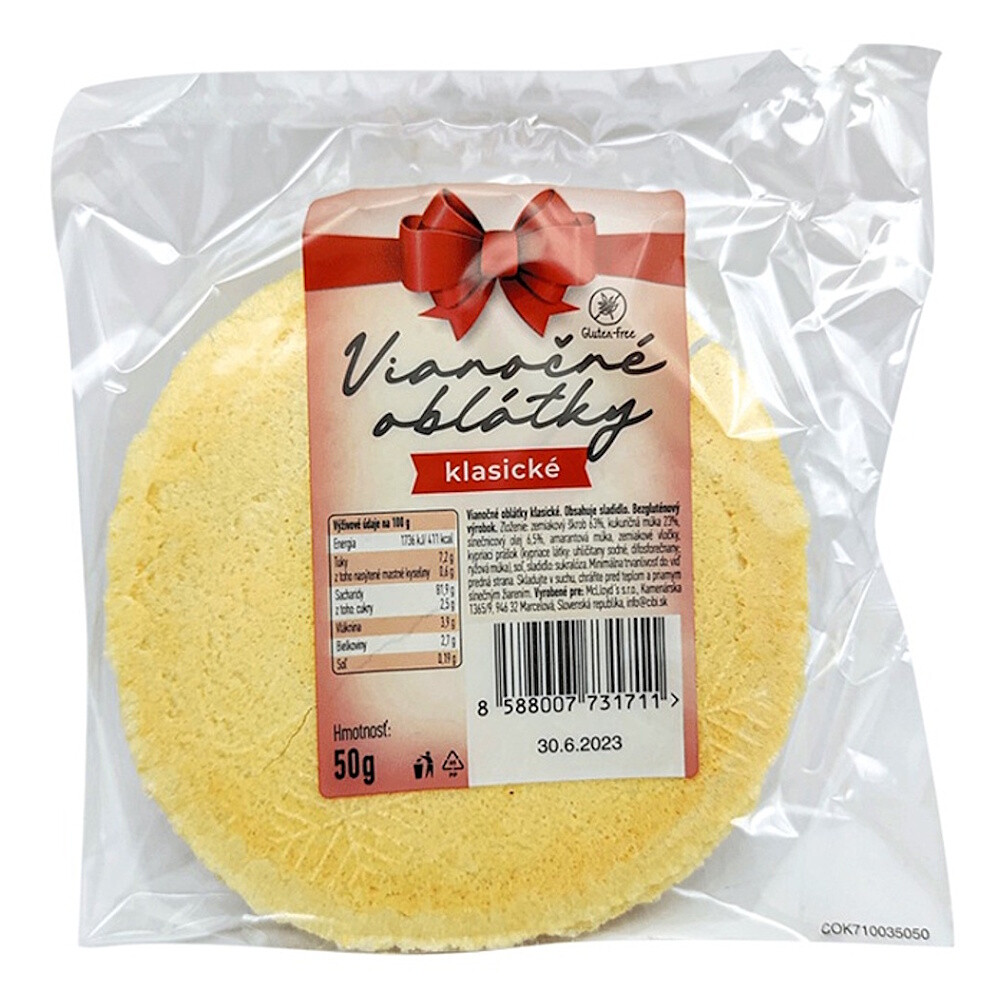 CIBI Vánoční oplatky bez lepku klasik 50 g