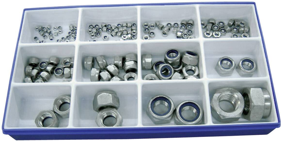 TOOLCRAFT DIN 985 - A2 sortiment pojistných matic Množství 161 ks