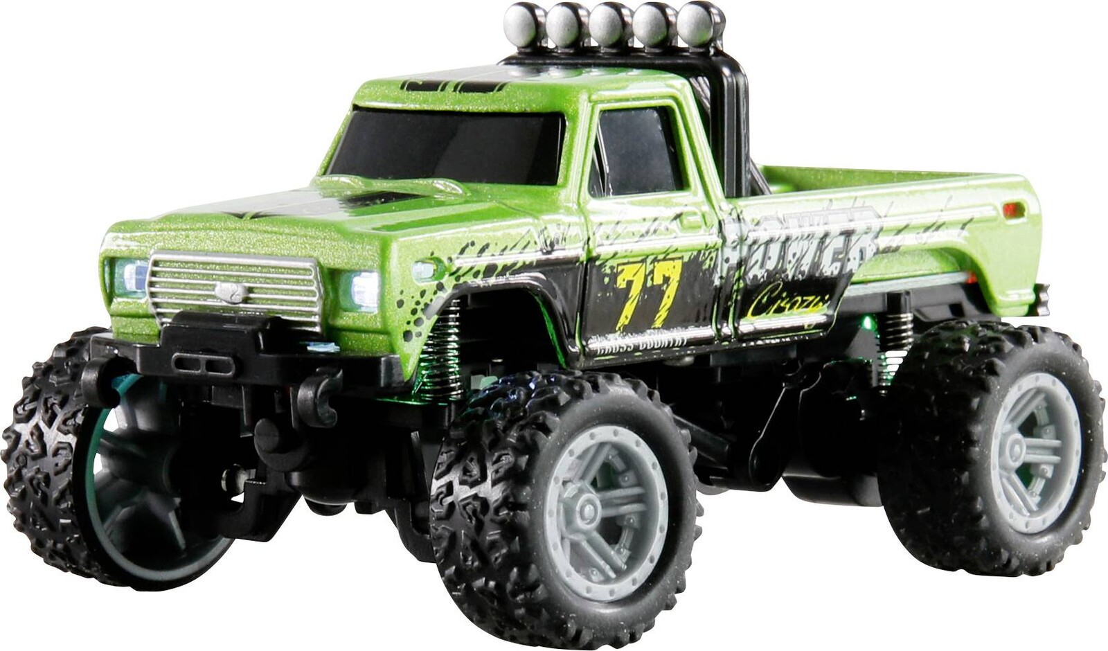 Amewi Die Cast zelená komutátorový 1:64 RC model auta elektrický monster truck zadní 2WD (4x2) RtR 2,4 GHz