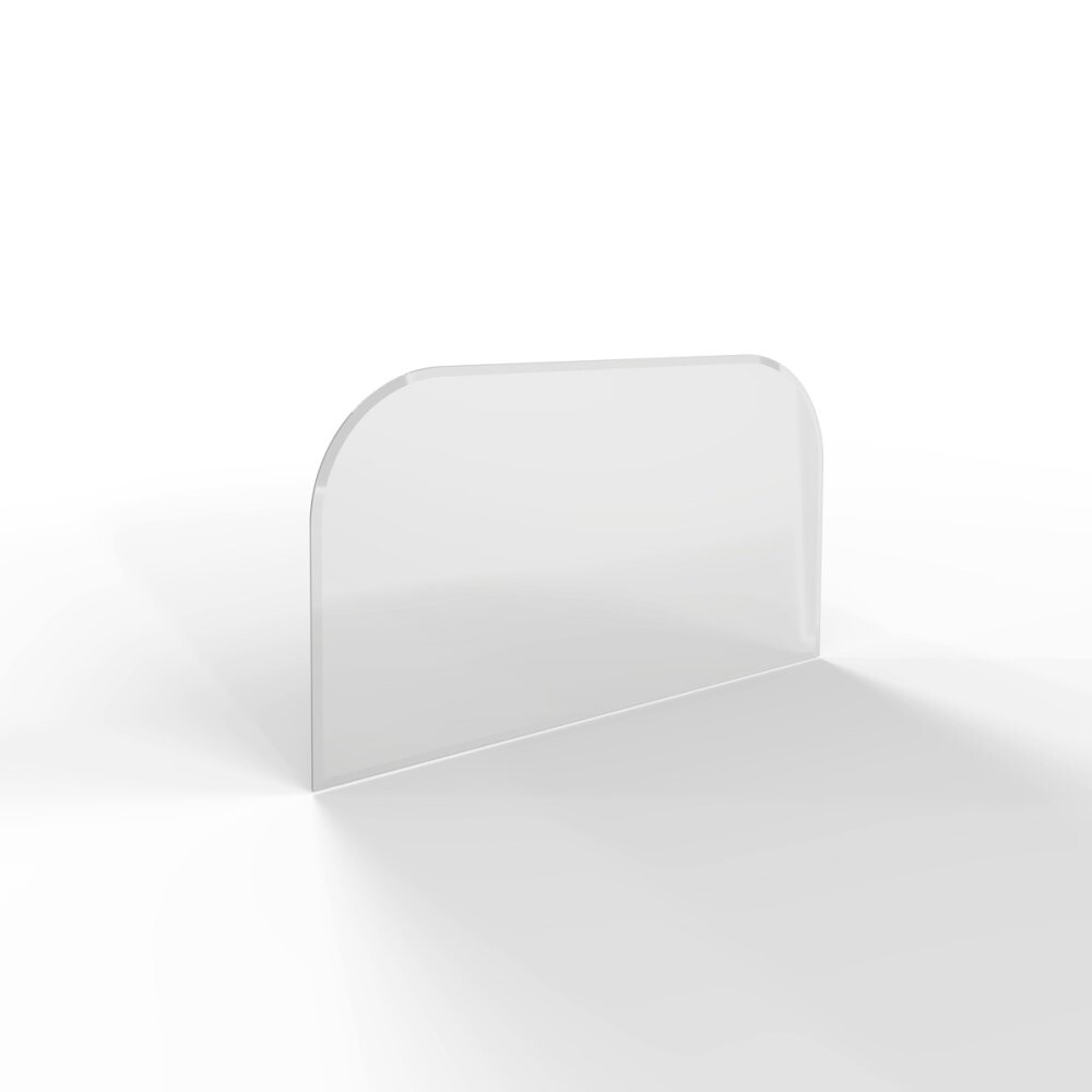 Sklo pod kamna - FLAMINGO Oblouk 1000x550 mm, fazeta / 2xR200 / 6 mm