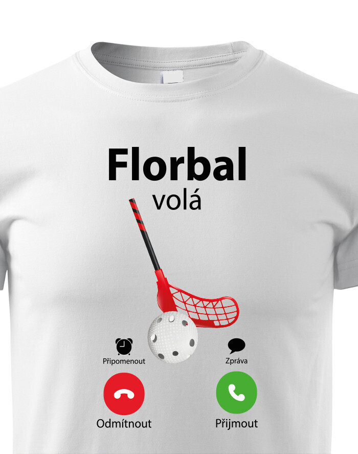 Dětské tričko pro florbalisty s potiskem florbal volá - dárek pro florbalisty