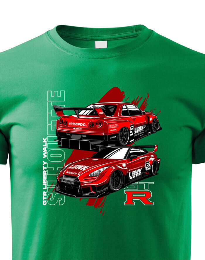 Dětské tričko s autem Nissan GTR – stylové tričko pro malé fanoušky aut