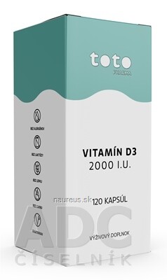 TOTO Pharma s.r.o. TOTO VITAMIN D3 2000 IU cps 120 ks