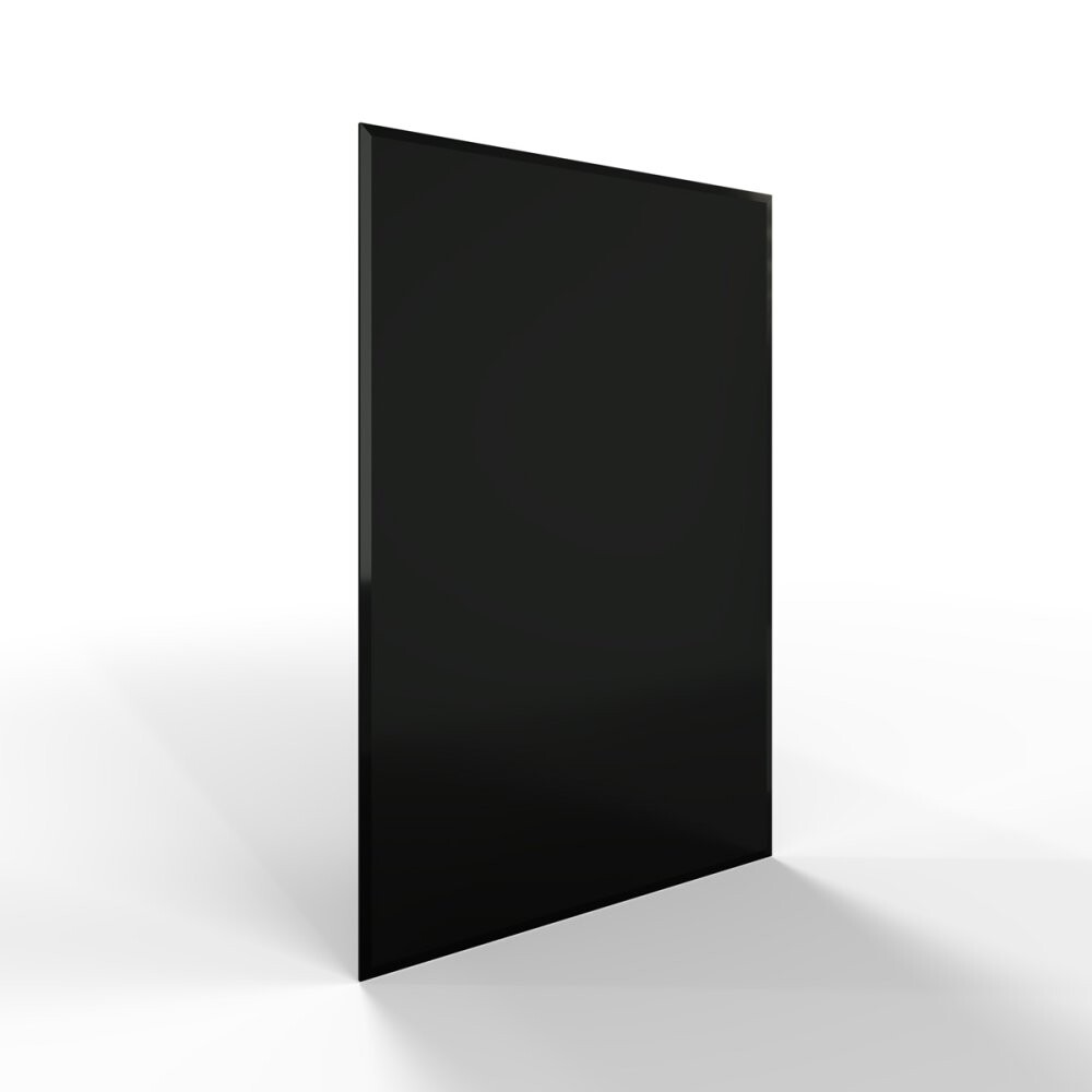 Sklo pod kamna - FLAMINGO Obdelník 700x1000 mm, černé, fazeta / 6 mm