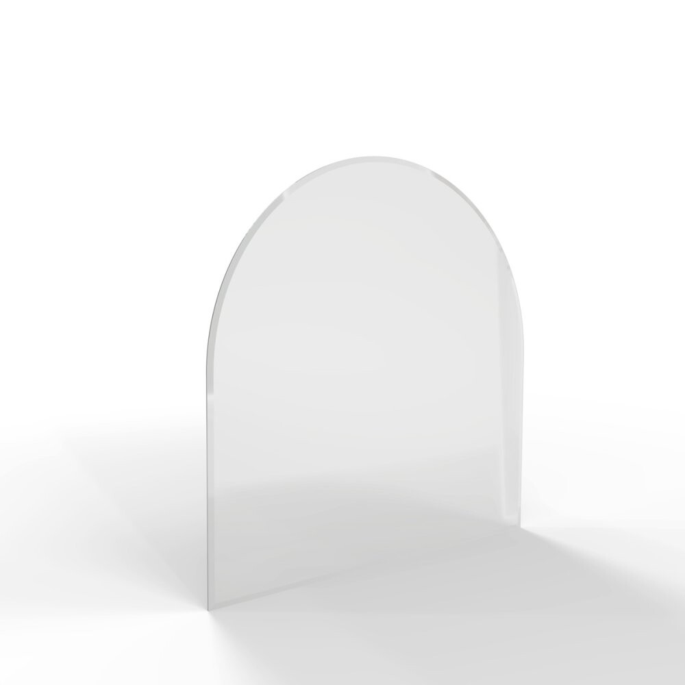 Sklo pod kamna - FLAMINGO Oblouk 1000x1000 mm, fazeta / R500 / 6 mm