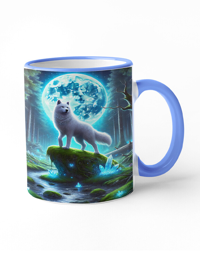 Keramický hrnek s vlkem