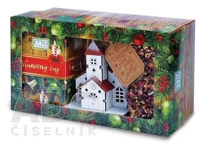 FYTOPHARMA, a.s. FYTO Dárková kazeta Vánoce Vánoční čaj: sypaný 100 g + porcovaný 20x2 g (40 g) + dekorace kostelík, 1x1 set