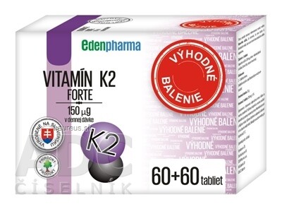 BENEVIT, s.r.o. EDENPharma VITAMIN K2 Forte tbl 2x60 (120 ks)