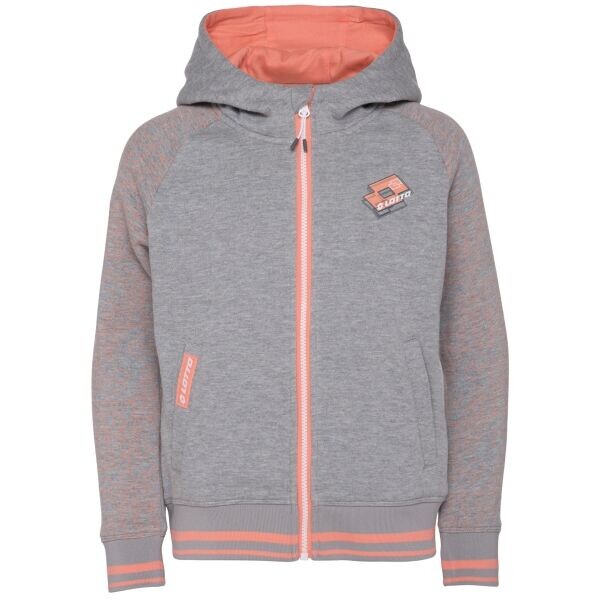 Lotto MANET Dívčí celorozepínací mikina s kapucí, šedá, velikost 152-158
