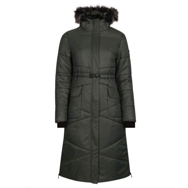 ALPINE PRO OMUNA Dámský zateplený kabát, khaki, velikost