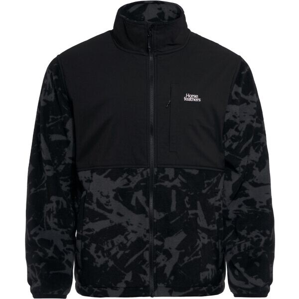 Horsefeathers DUVAL Pánská fleecová mikina, černá, velikost