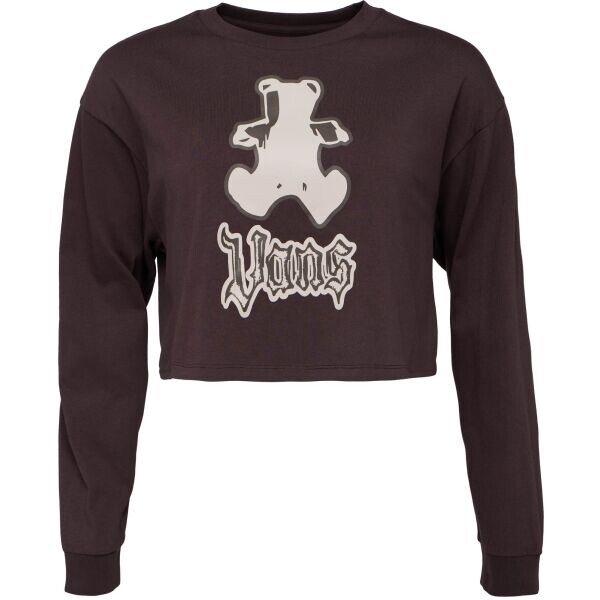 Vans LIL BEAR RELAX CROP LS TEE Dámský crop top, hnědá, velikost