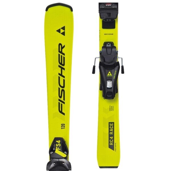Fischer RC4 RACE JR. + FS 4 GW Sjezdové lyže, žlutá, velikost