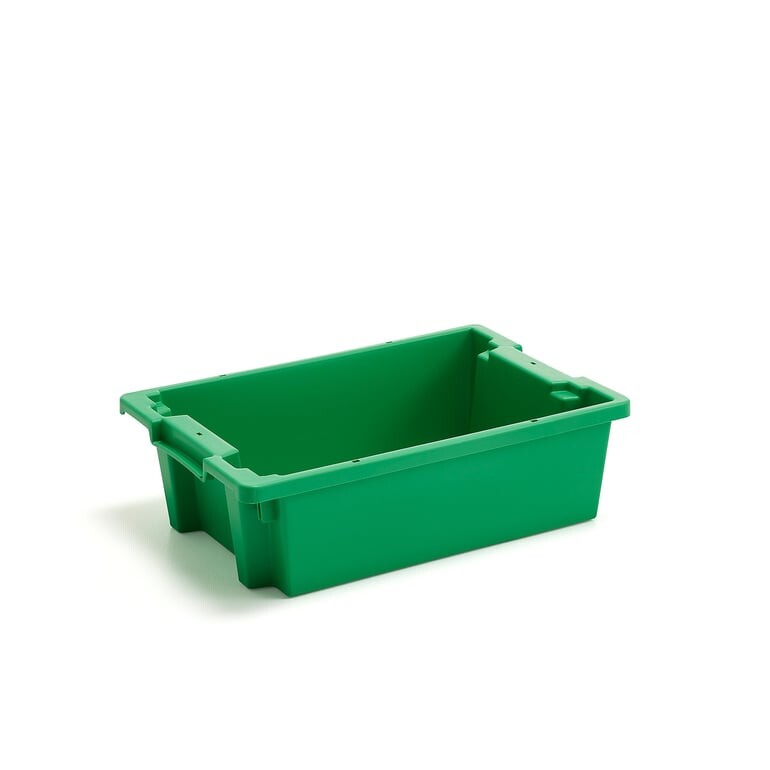 Plastová přepravka SPENCE, stohovatelná, 30 l, 600x400x180 mm, zelená