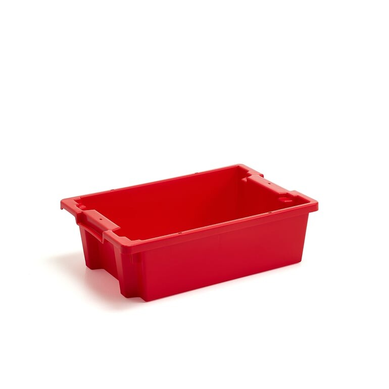 Plastová přepravka SPENCE, stohovatelná, 30 l, 600x400x180 mm, červená