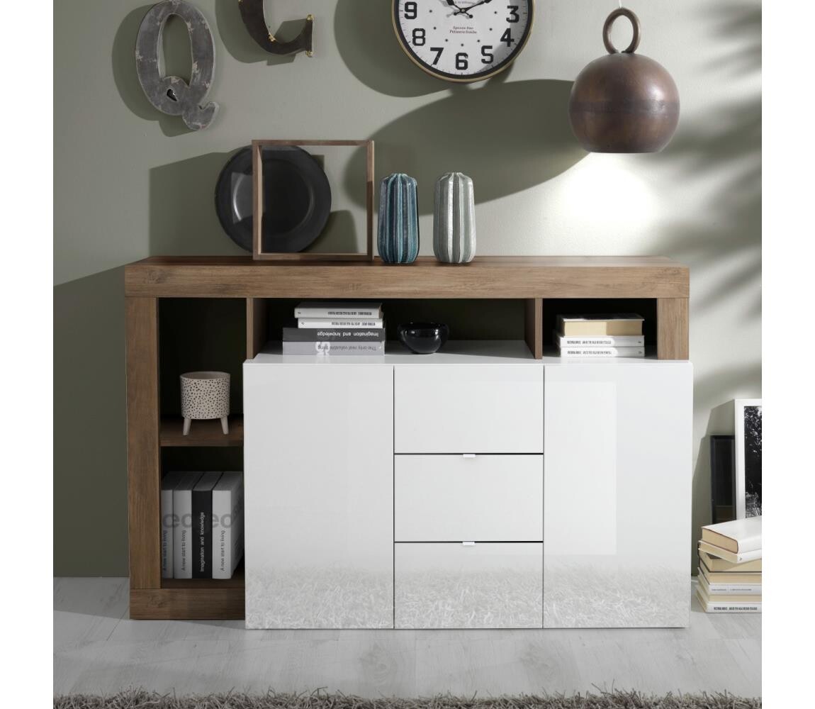 MC Akcent Komoda LENOR bílá/dub 209030-07MR