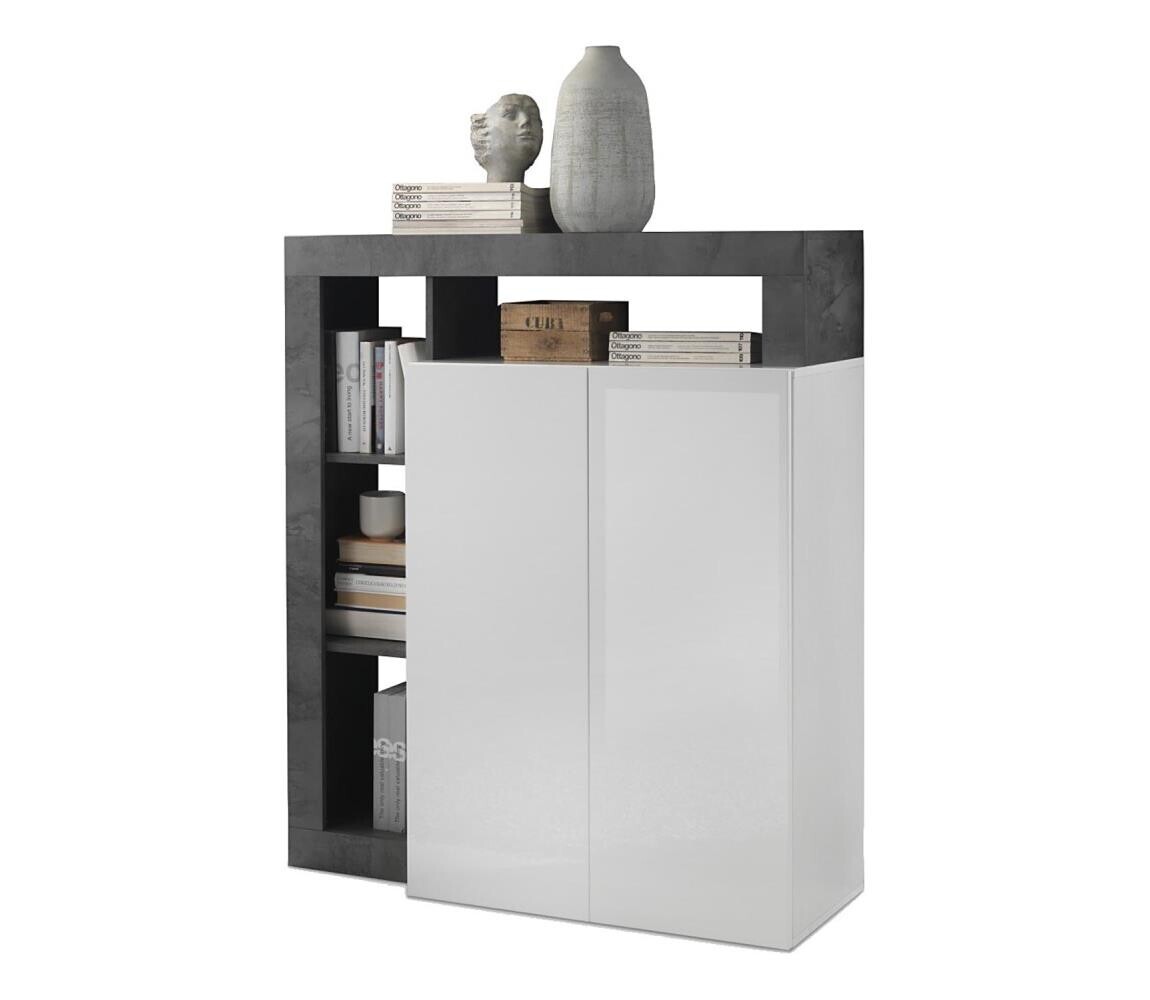 MC Akcent Komoda LENOR bílá/antracit 209030-04OX