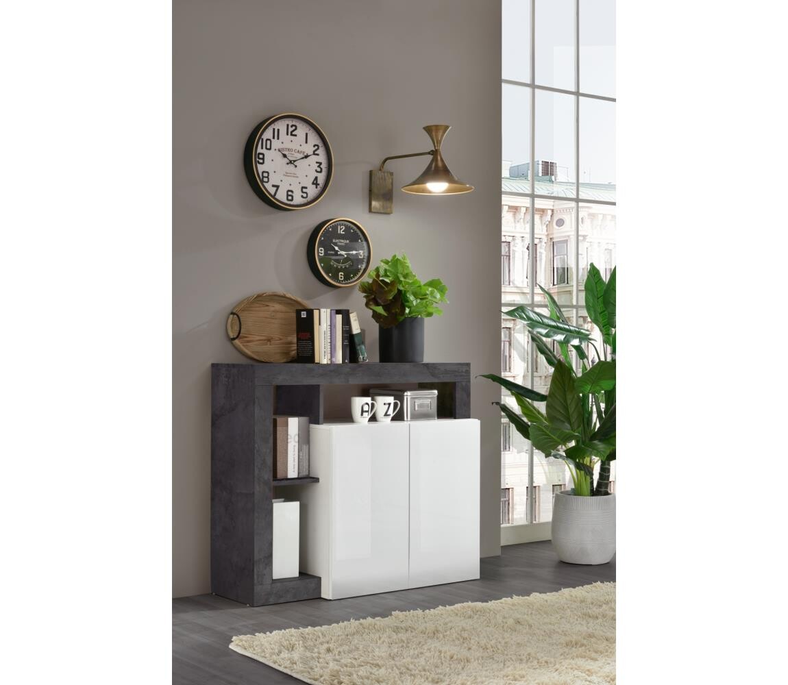 MC Akcent Komoda LENOR bílá/antracit 209030-02OX