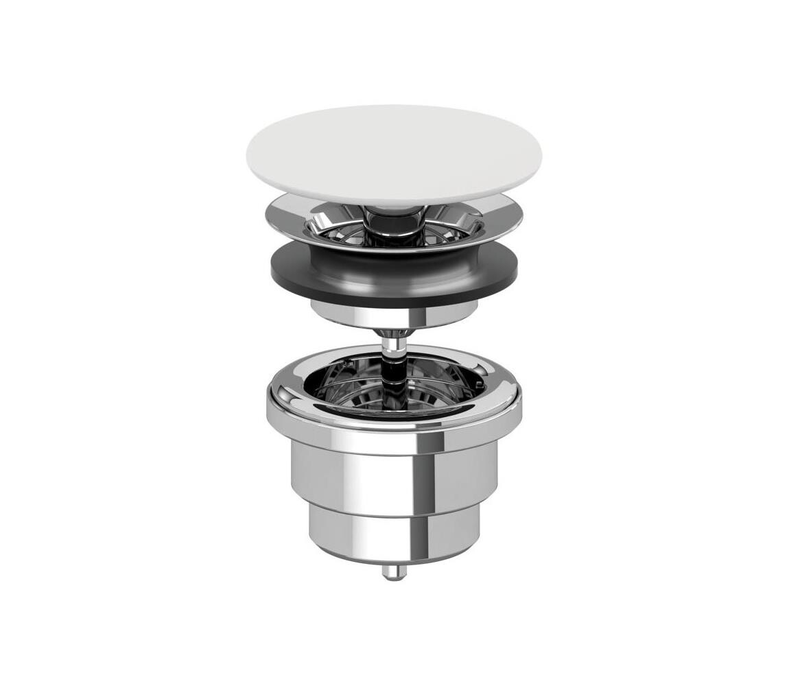 Villeroy & Boch 680800RW - Umyvadlová výpusť bílá/lesklý chrom 680800RW