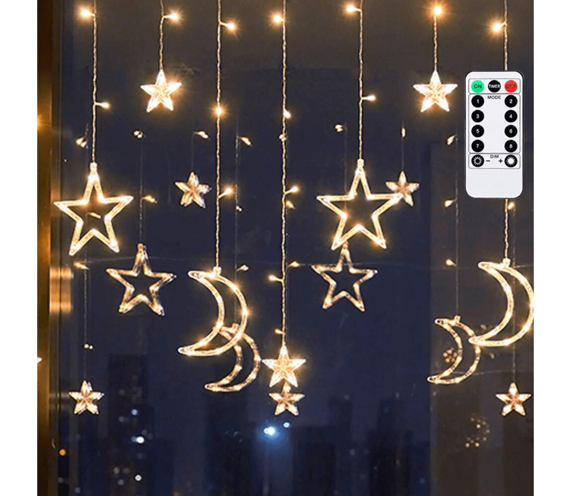 B.V.  - LED Ven. ván. řetěz 120xLED/6W/230V/8 funkcí 3x0,6m IP44 teplá bíláDO B10303S6U