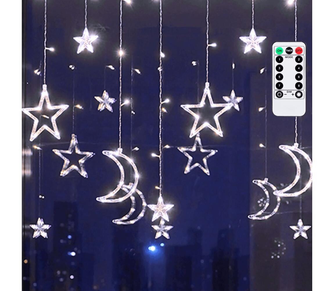 B.V.  - LED Ven. ván. řetěz 120xLED/6W/230V/8 funkcí 3x0,6m IP44 stud bíláDO B10303S6V