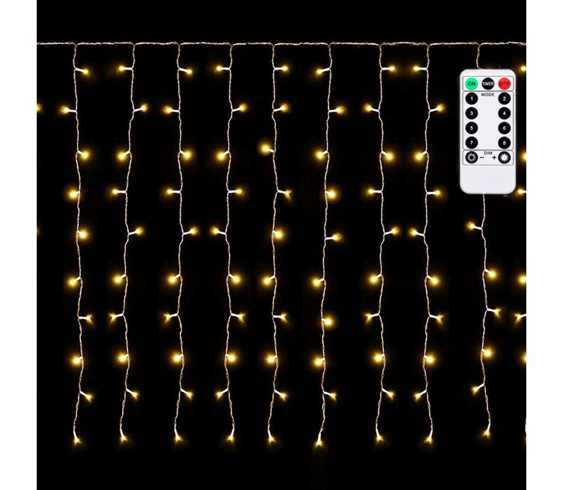 B.V.  - LED Ven. ván. řetěz 150xLED/6W/230V/8 funkcí 1,5x1m IP44 tep bílá+DO B10303S7A