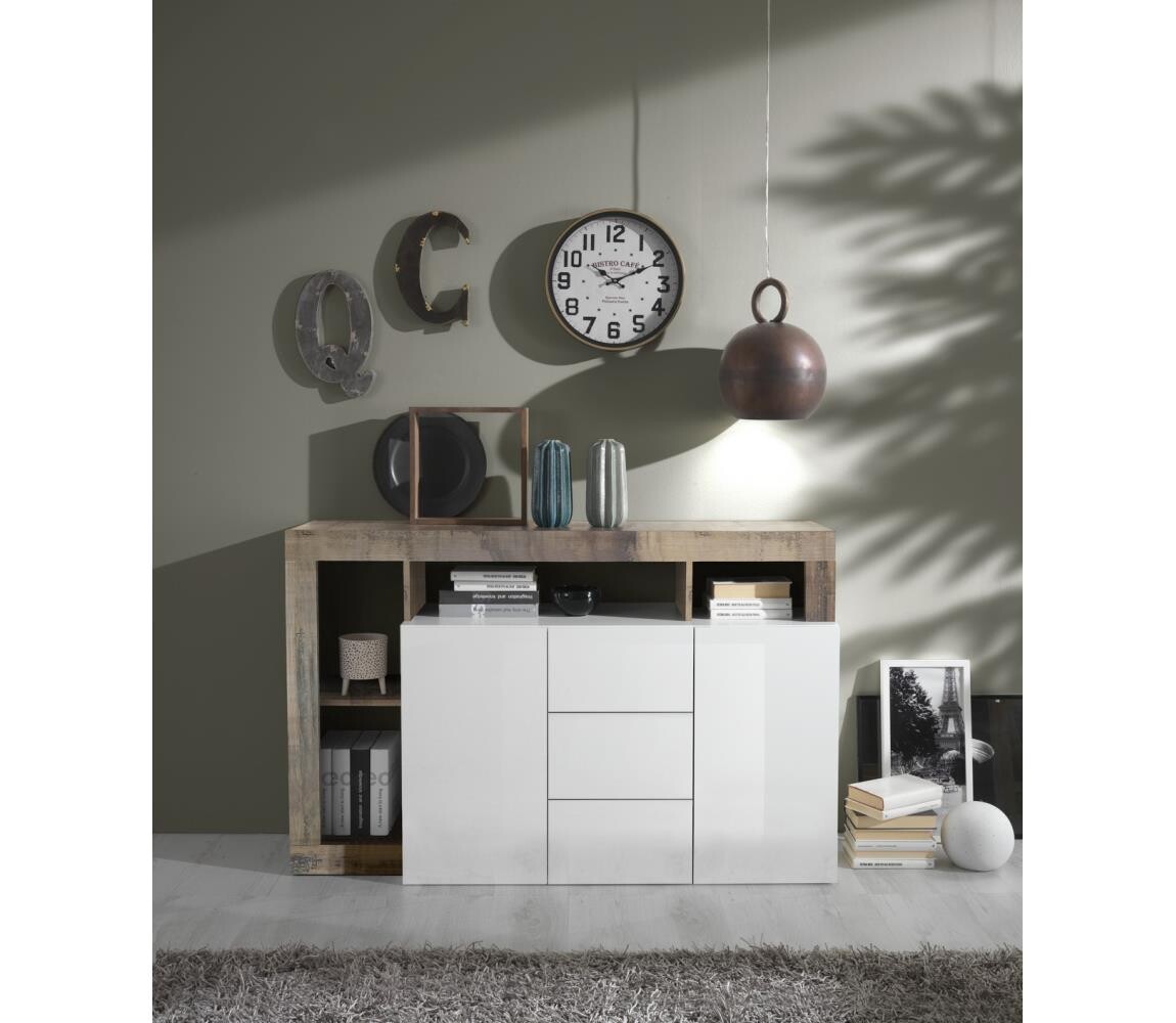 MC Akcent Komoda LENOR bílá/javor 209030-07P