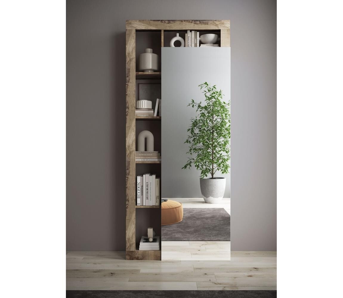 MC Akcent Šatní skříň LENOR 91x209 cm bílá/javor 409030-40P