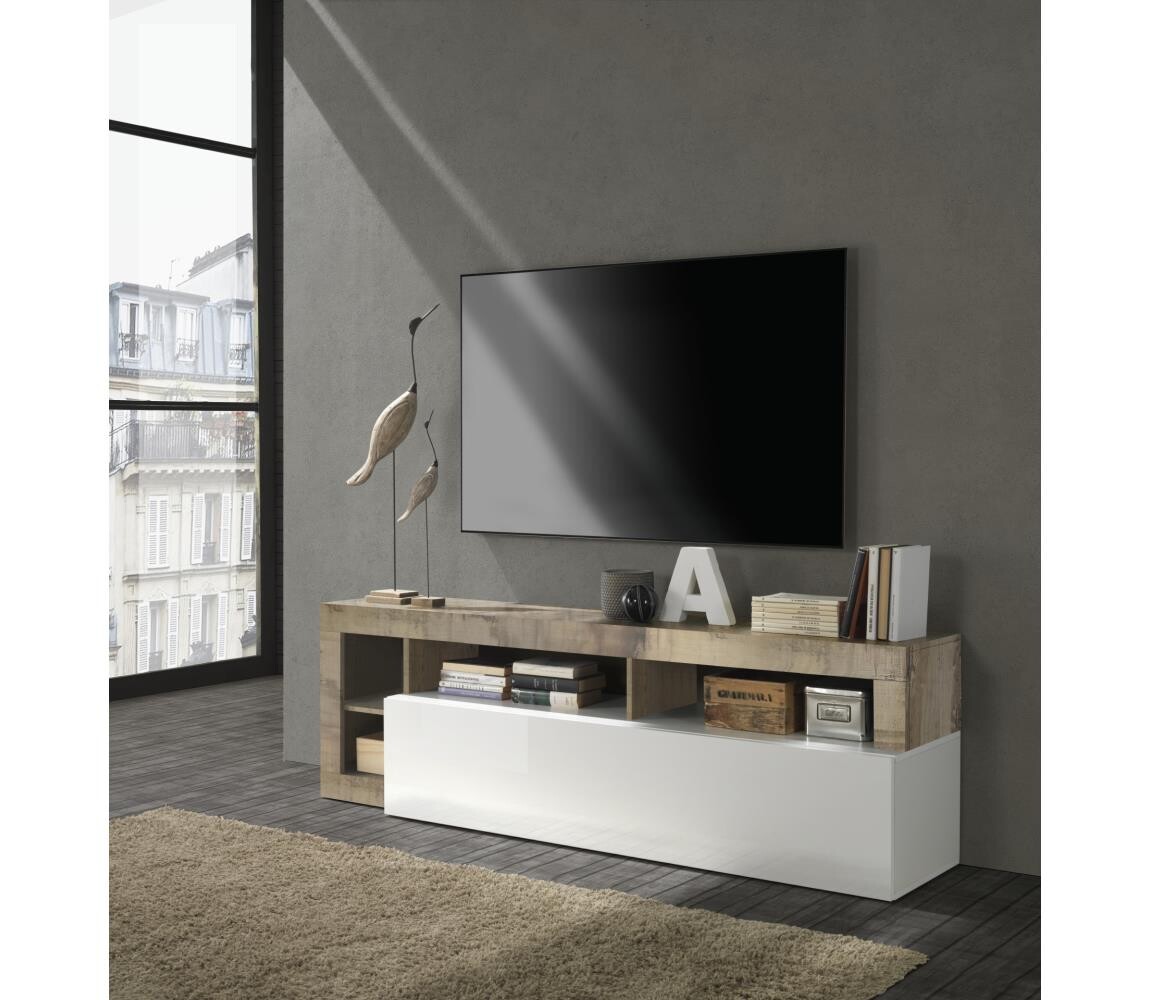 MC Akcent Televizní stolek LENOR bílá/javor 209030-01P