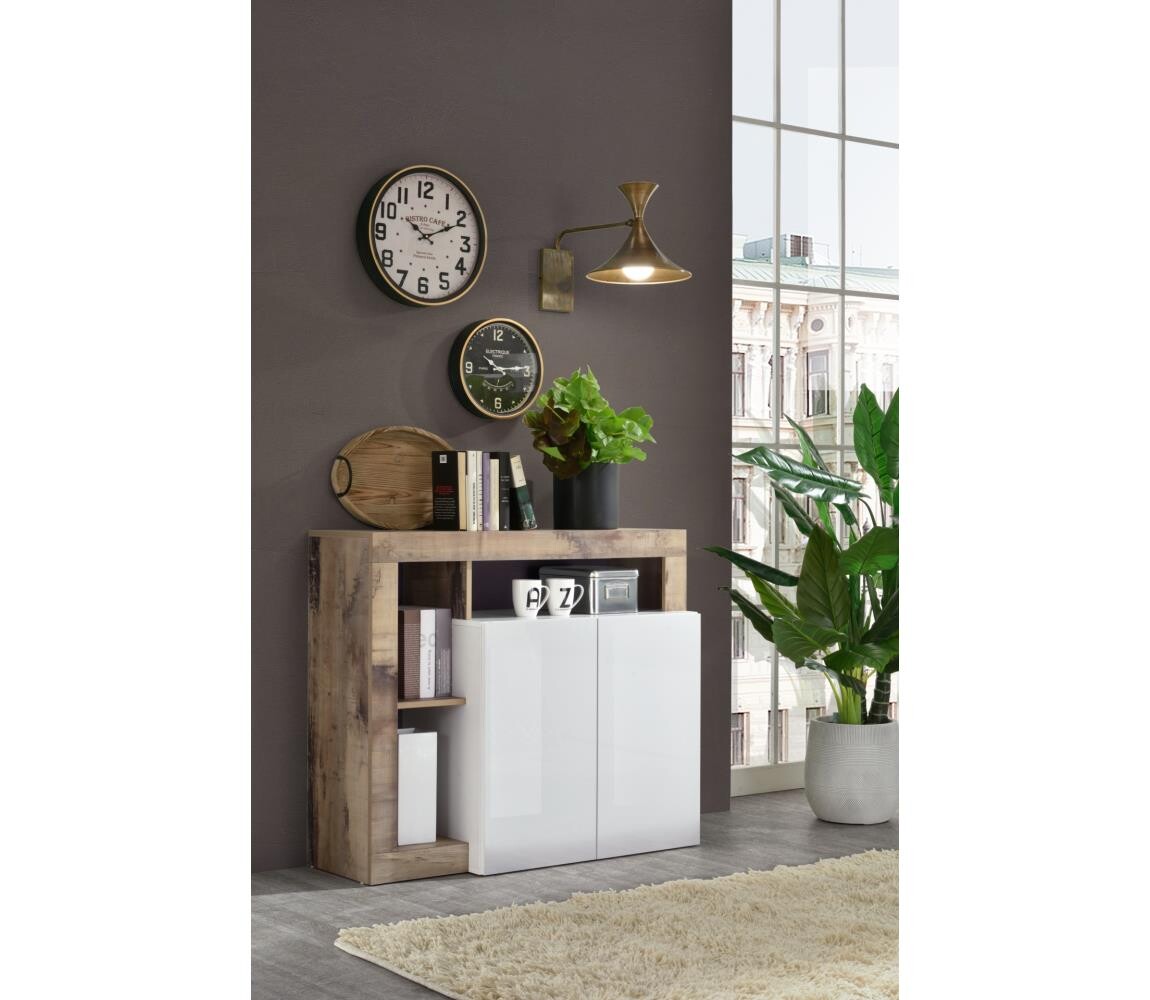 MC Akcent Komoda LENOR bílá/javor 209030-02P