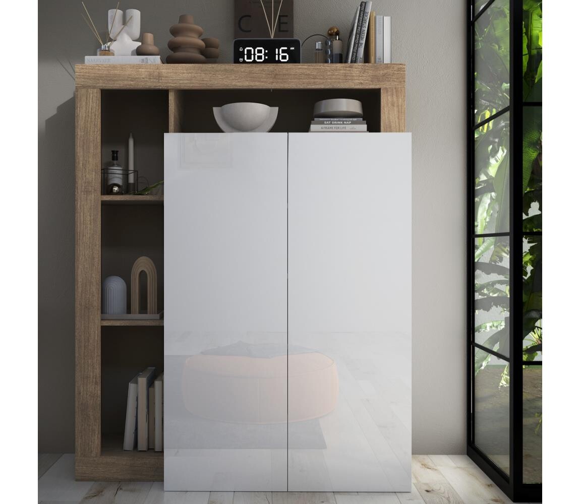 MC Akcent Skříň LENOR bílá/světlý dub 409030-44K