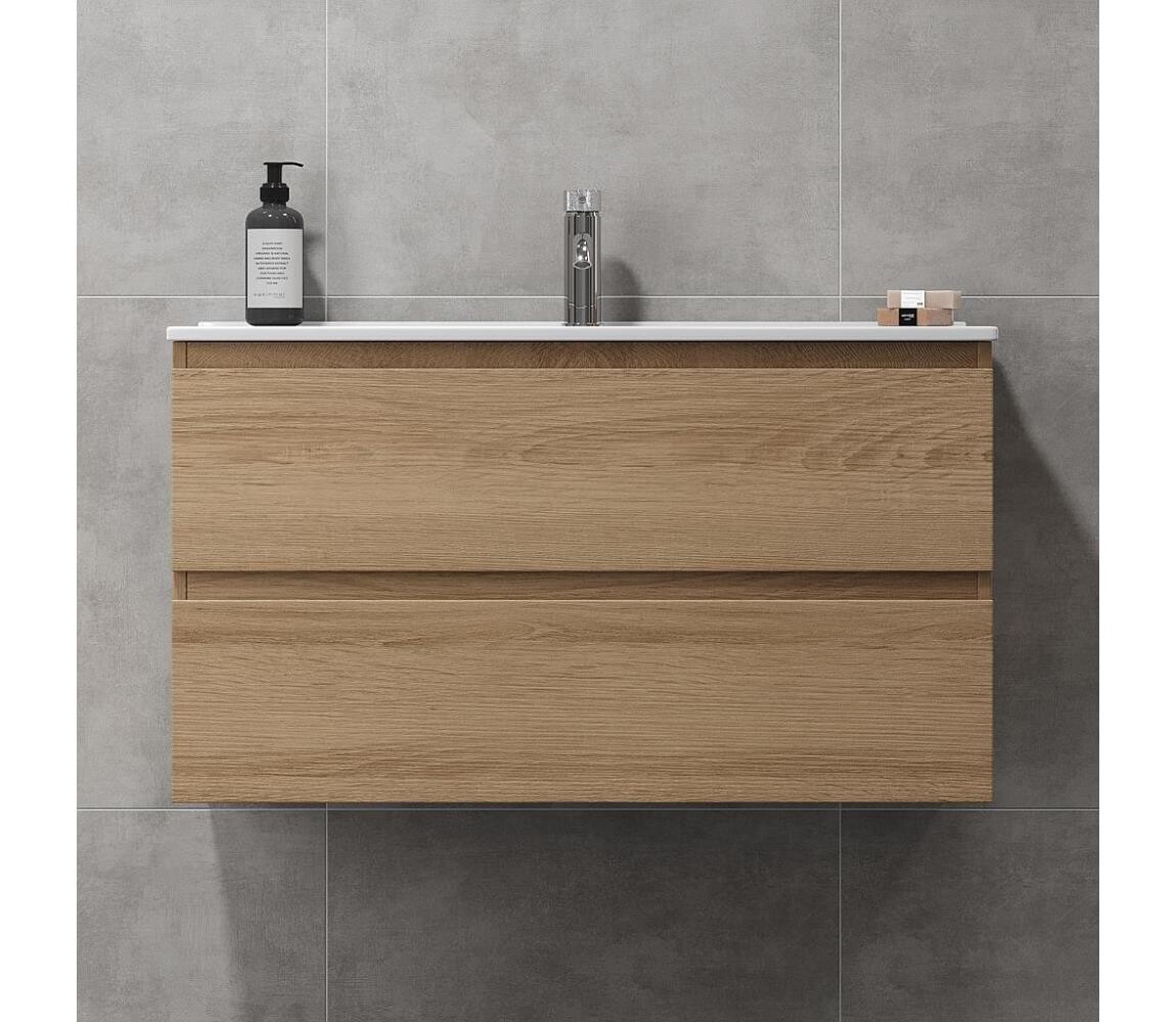 BATH DELUXE Koupelnová skříňka s umyvadlem HENRY 91 cm dub BT0125+BT0128