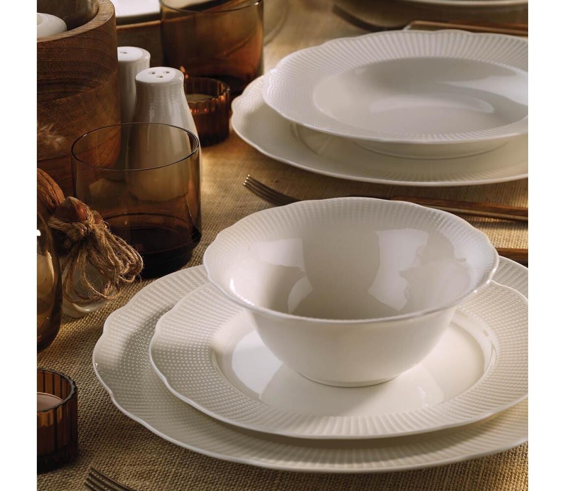 Jídelní sada 26 ks bílá/porcelán 719KTP9856