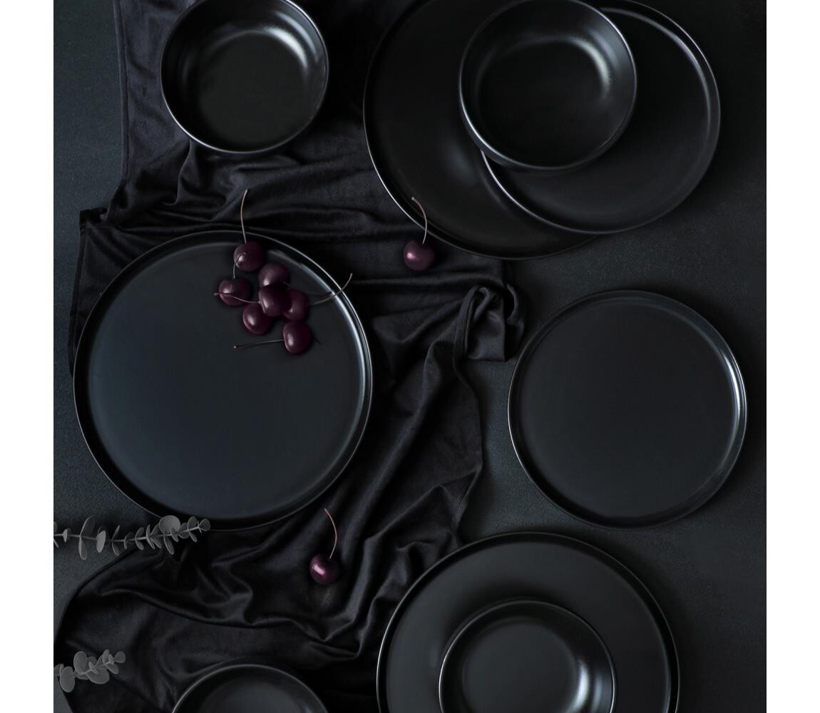 Jídelní sada 18 ks černá/keramika 275KRM1862