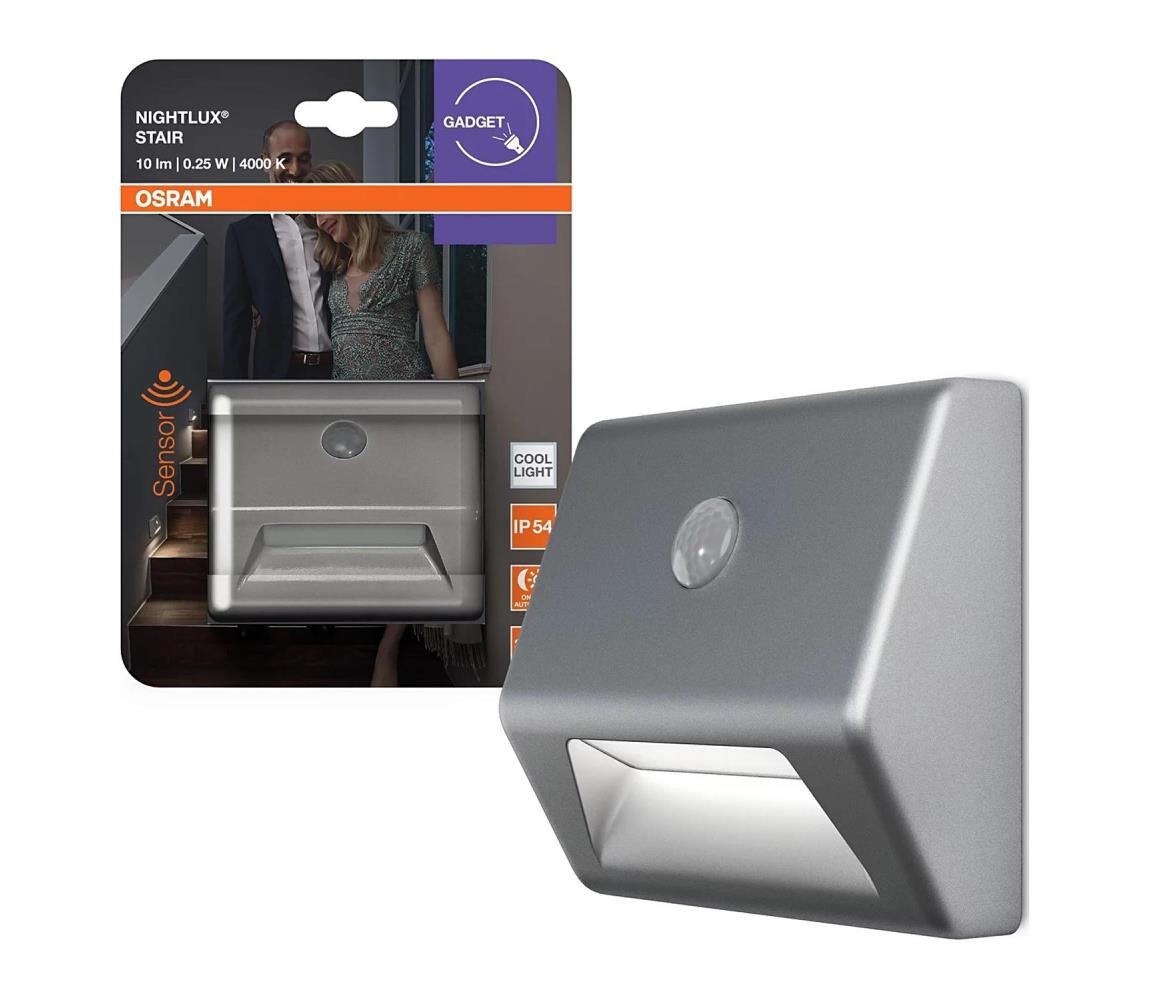 Osram - LED Schodišťové svítidlo se senzorem NIGHTLUX LED/0,25W/3xAAA IP54 4099854530937