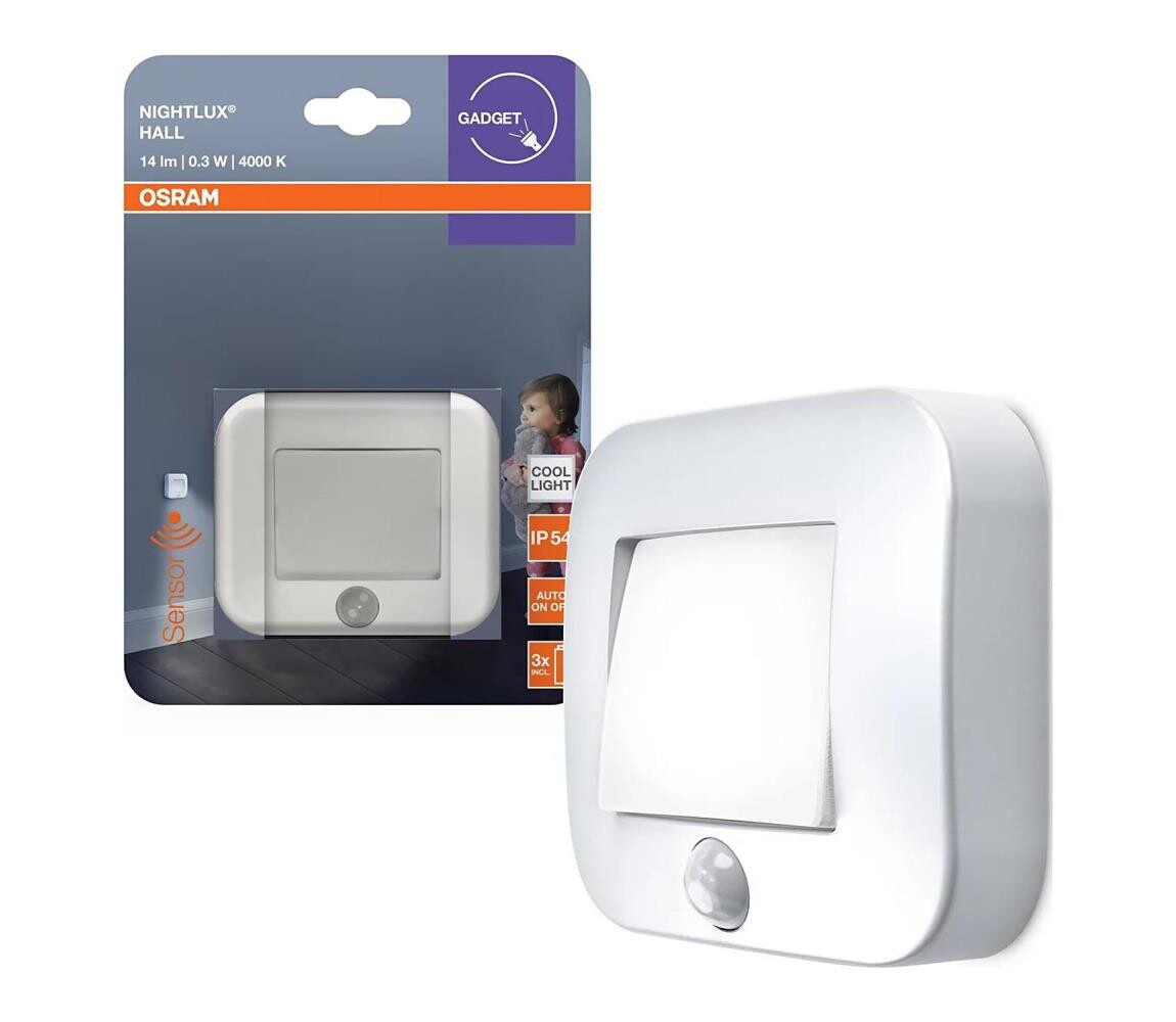 Osram - LED Orientační svítidlo se senzorem NIGHTLUX LED/0,3W/3xAAA IP54 4099854530999
