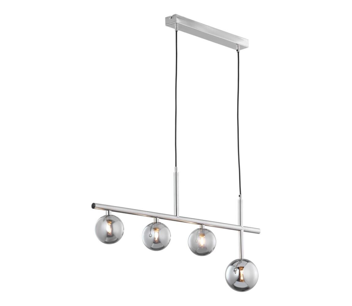 Jupiter 1902 - Lustr na lanku NEPTUN 4xG9/14W/230V matný chrom/kouřová šedá 1902