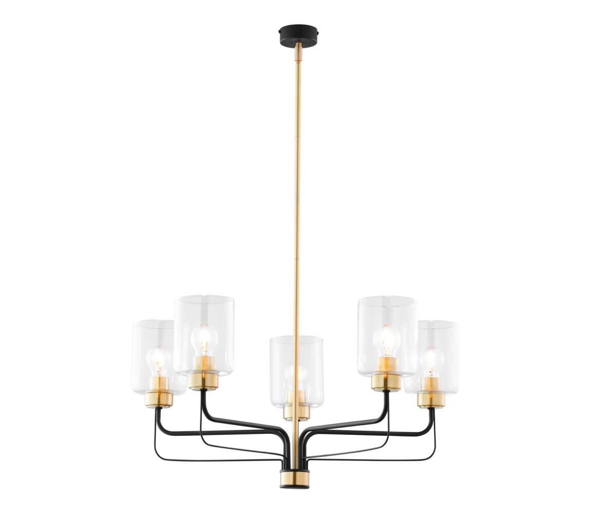 Jupiter 1882 - Lustr na tyči CERES 5xE27/15W/230V zlatá/černá 1882