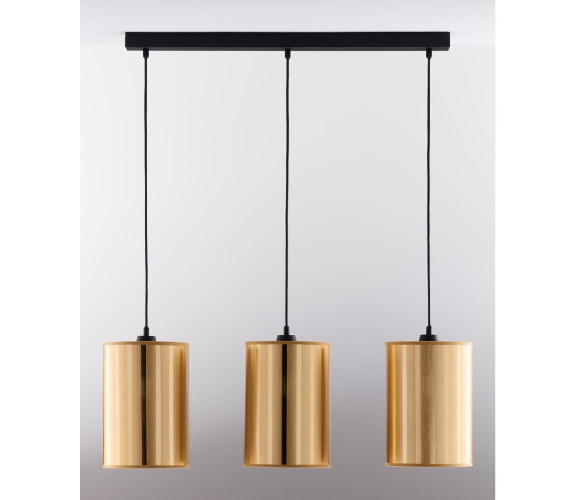 Jupiter 2092 - Lustr na lanku CORTINA 3xE27/15W/230V zlatá/černá 2092