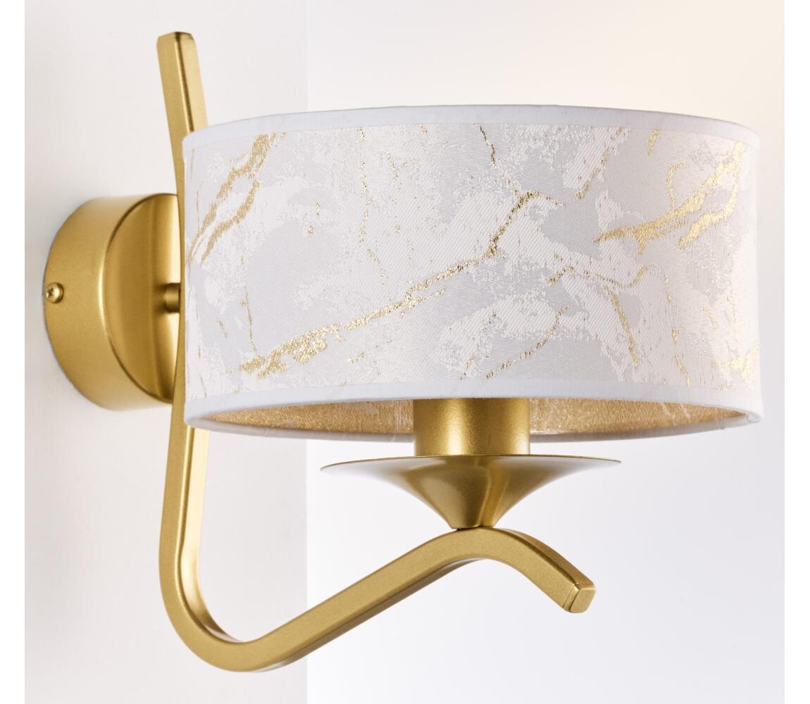 Jupiter 2111 - Nástěnná lampa KASZMIR 1xE27/15W/230V bílá/zlatá/dekor mramoru 2111