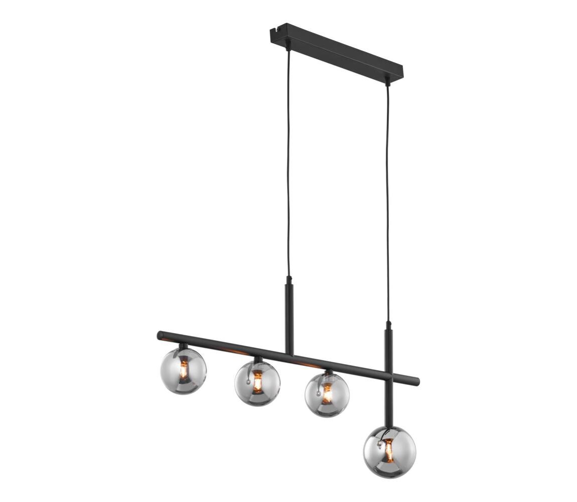 Jupiter 1908 - Lustr na lanku NEPTUN 4xG9/14W/230V černá/kouřová šedá 1908