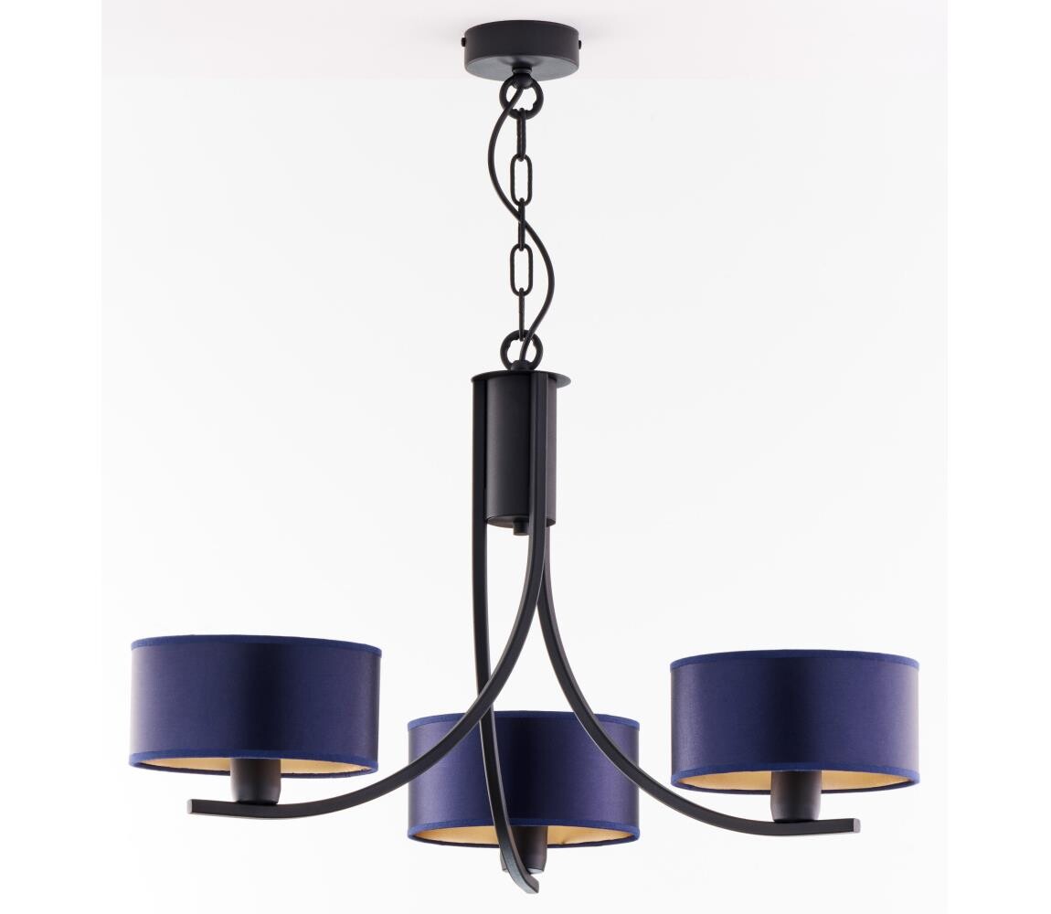 Jupiter 2099 - Lustr na řetězu ARTHUR 3xE27/15W/230V modrá/černá 2099