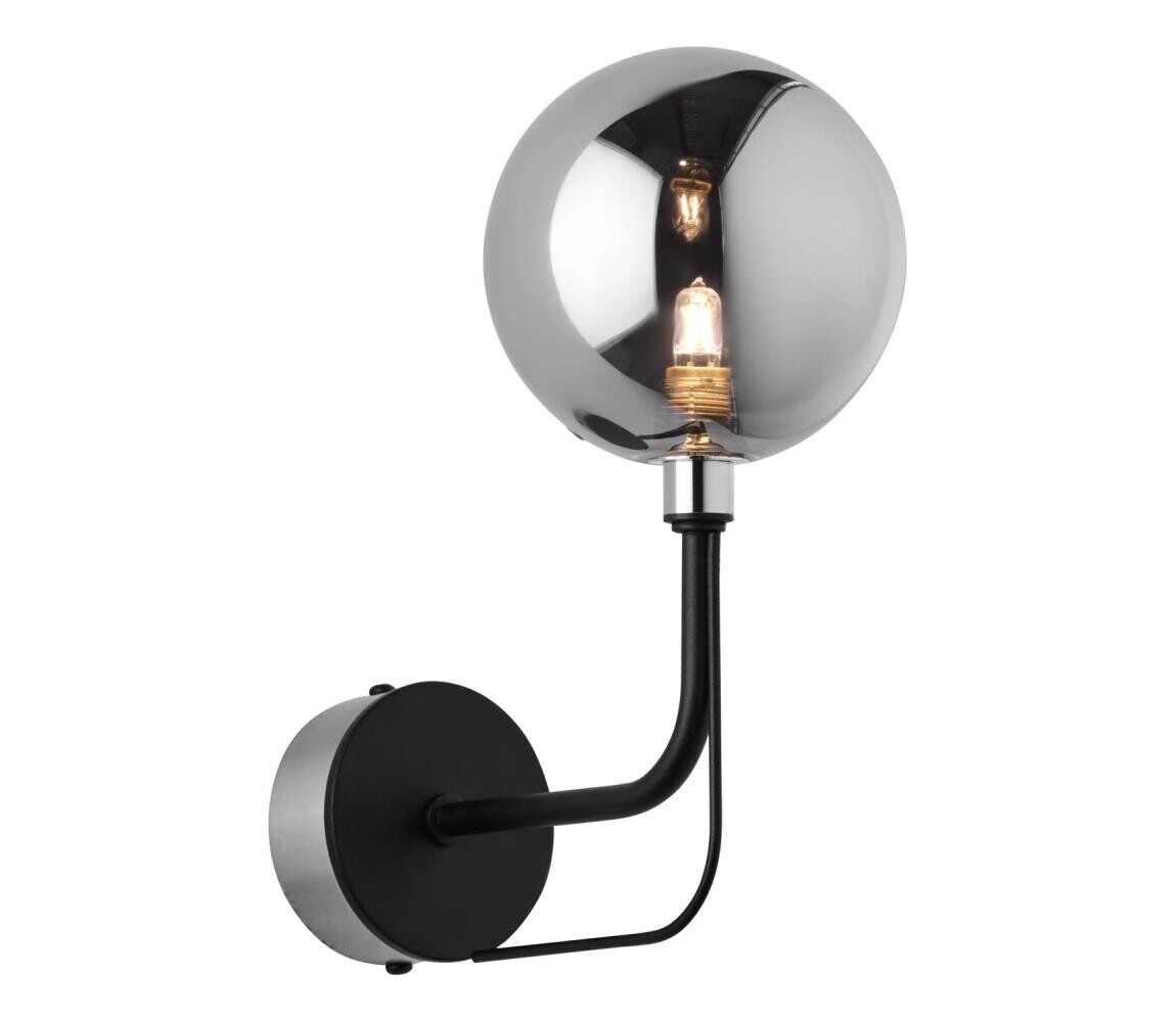 Jupiter 1889 - Nástěnná lampa ERIS 1xG9/14W/230V matný chrom/černá/kouřová šedá 1889