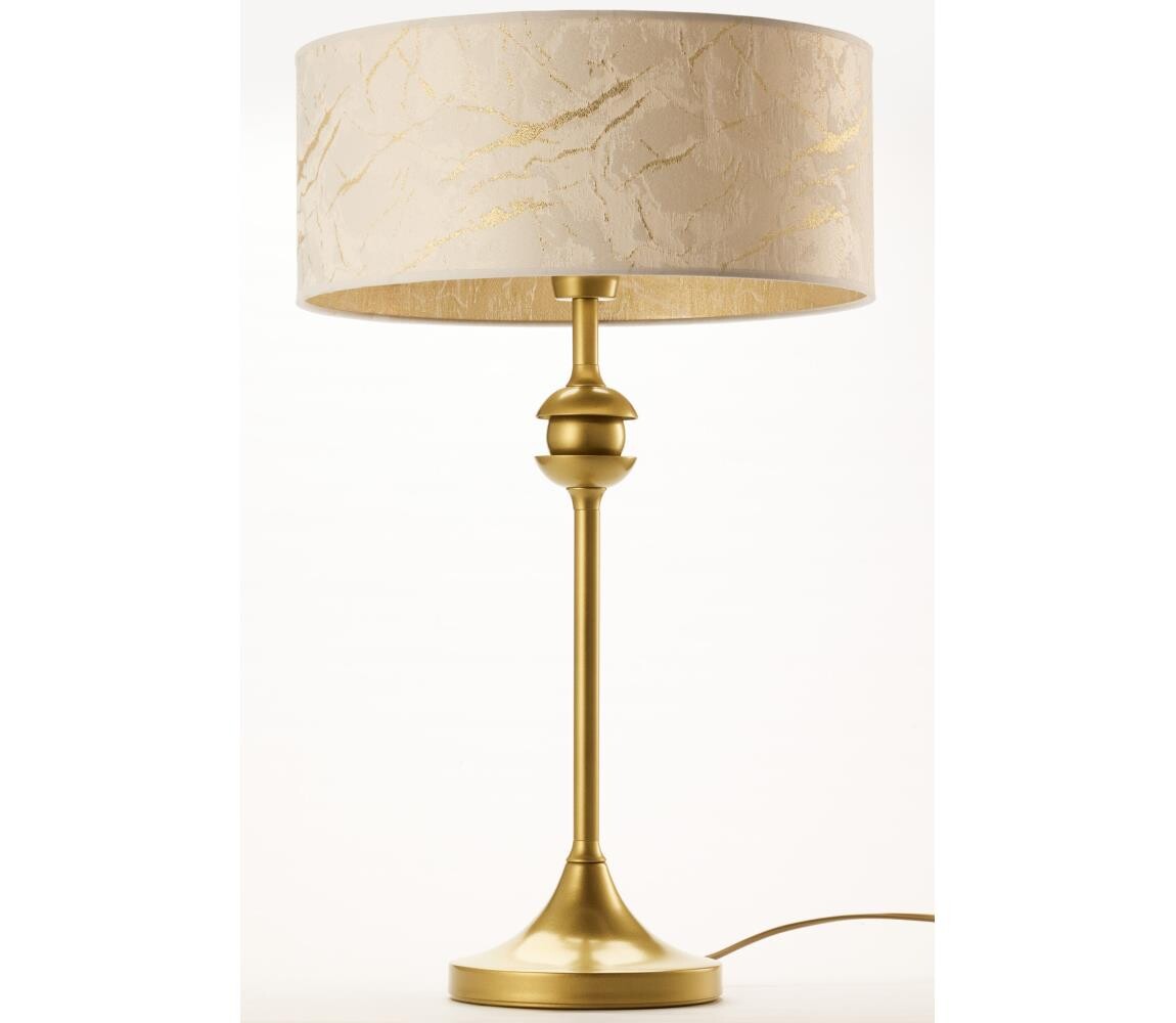 Jupiter 2112 - Stolní lampa KASZMIR 1xE27/15W/230V bílá/zlatá/dekor mramoru 2112