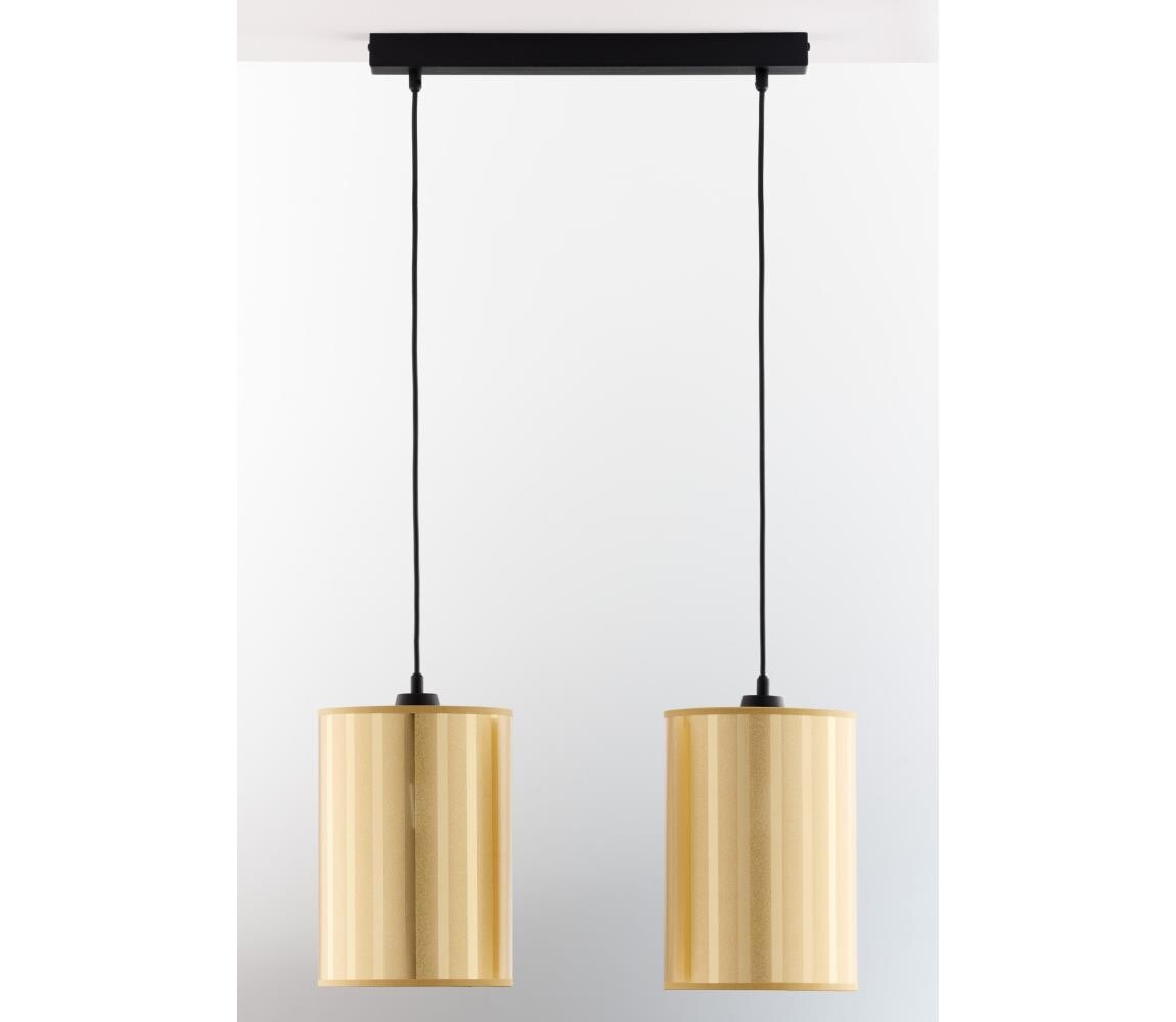 Jupiter 2091 - Lustr na lanku CORTINA 2xE27/15W/230V zlatá/černá 2091