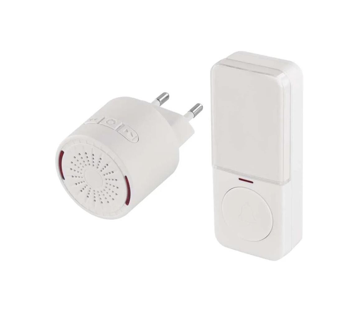 Bezdrátový zvonek do zásuvky 230V + 1xCR2032 bílá P5734