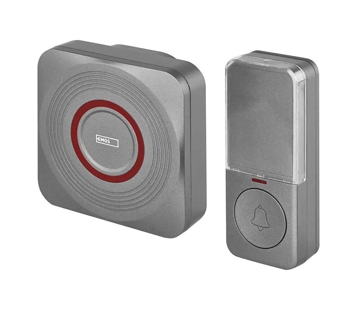 Bezdrátový zvonek do zásuvky GoSmart 230V + 1xCR2032 šedá Wi-Fi P5735SS